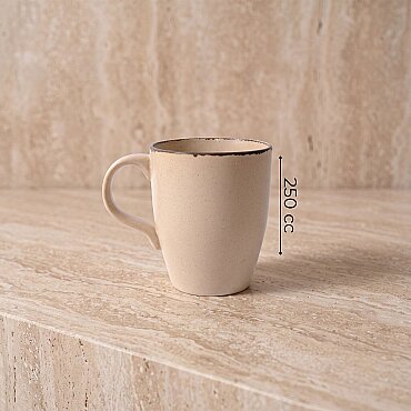Barista Bej Mat Porselen Kupa Bardak Seti 2'li - GÜRAL PORSELEN