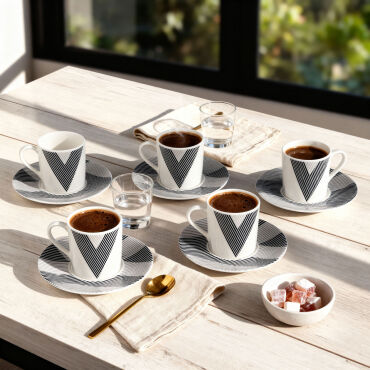 Camelia 12 Parça 6 Kişilik Kahve Fincan Takımı 6245 - GÜRAL PORSELEN (1)
