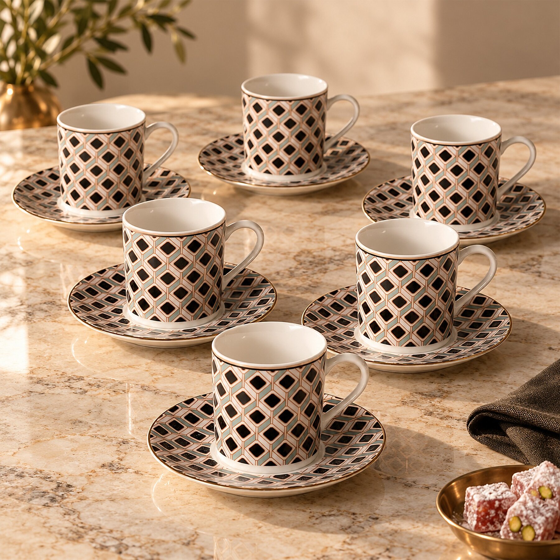 Camelia 12 Parça 6 Kişilik Kahve Fincan Takımı 65112 - GÜRAL PORSELEN (1)