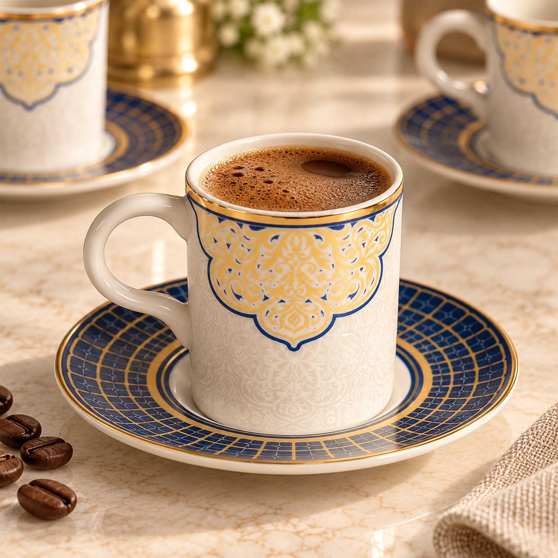 Camelia 12 Parça 6 Kişilik Kahve Fincan Takımı 6572 - GÜRAL PORSELEN (1)