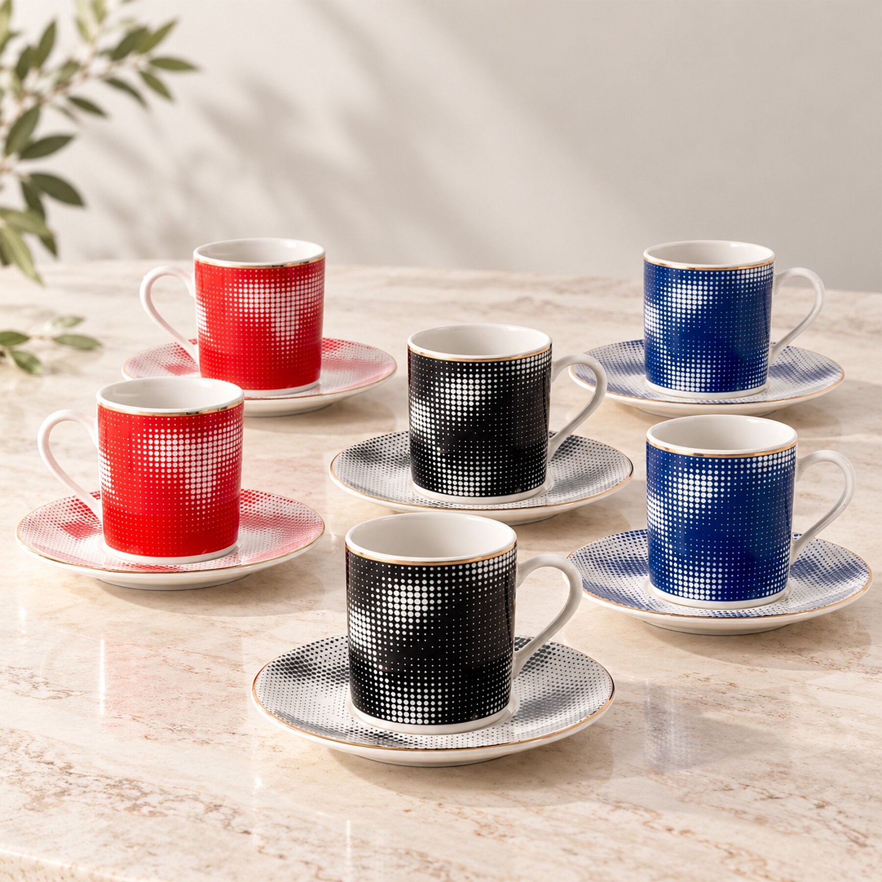 Camelia 12 Parça 6 Kişilik Kahve Takımı 6244 - GÜRAL PORSELEN (1)
