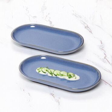 Bilbao 2 Adet 25x15 cm Kayık Tabak Marin 970 - GÜRAL PORSELEN
