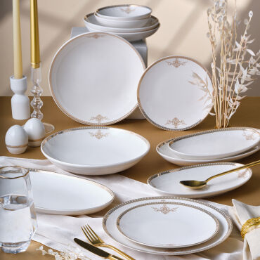 CAMELİA 54 PARÇA 12 KİŞİLİK YEMEK TAKIMI GOLD 6578 - GÜRAL PORSELEN