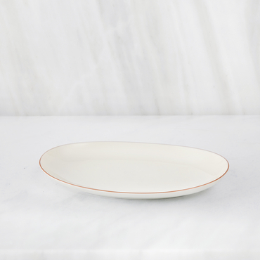Elips 2 Adet 30 Cm Bone Kayık Tabak - Copper Bakır - GÜRAL PORSELEN
