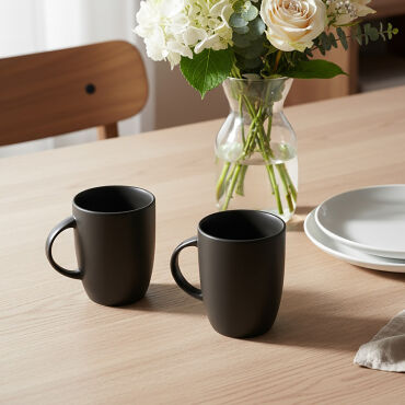 Elit Black Matt 2 Parça Mug Bardak 220 cc - GÜRAL PORSELEN