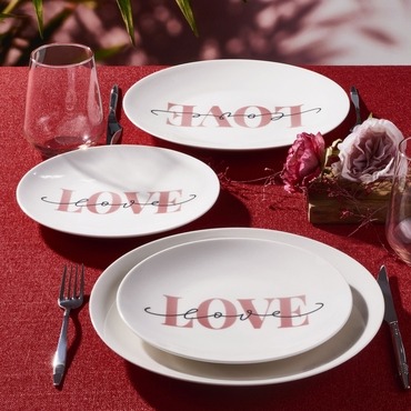 Love 4 Parça Bone Pasta Takımı - 2536 - GÜRAL PORSELEN