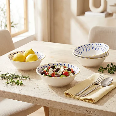 Limon 14 cm 4'lü Çorba ve Salata Kasesi Seti - GÜRAL PORSELEN