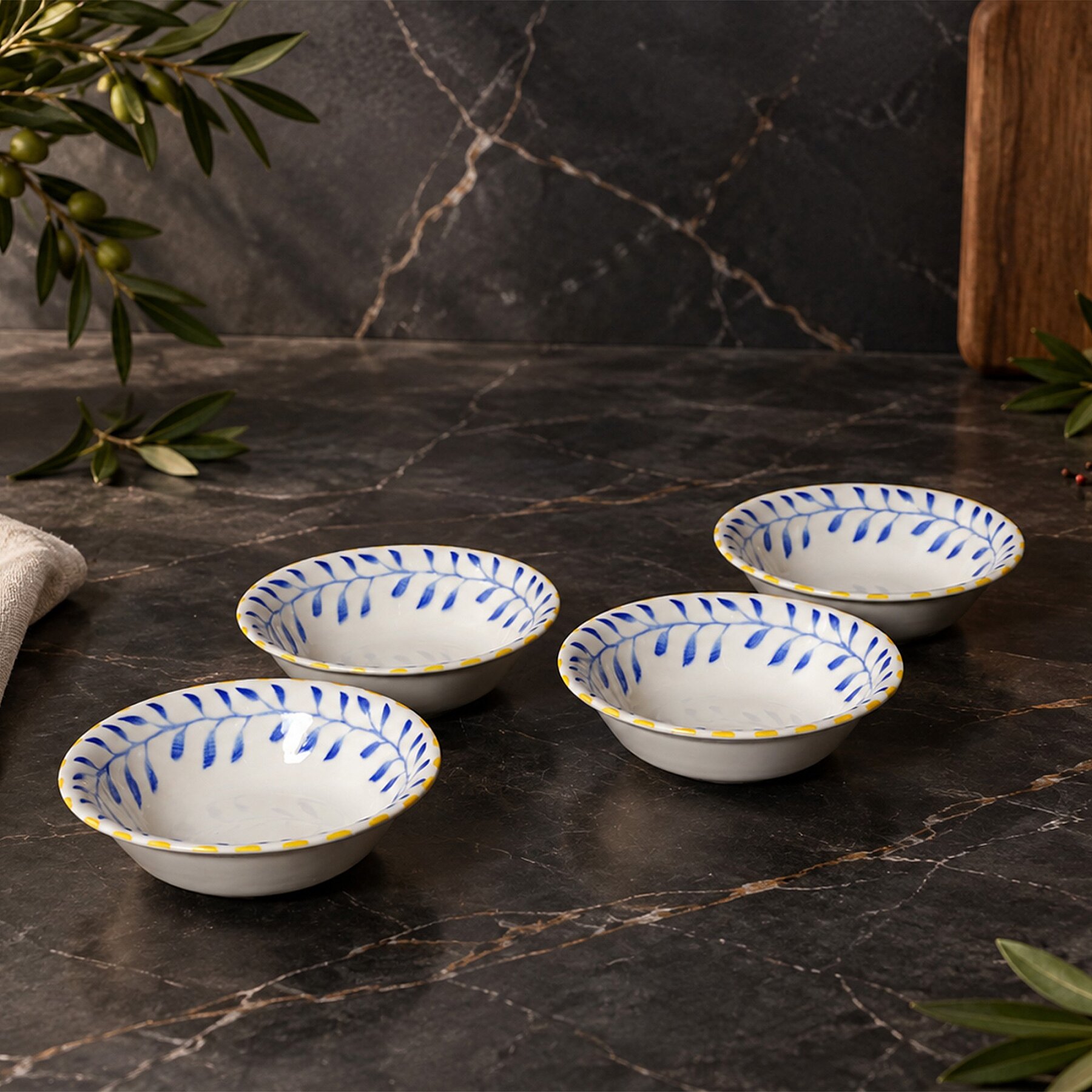 Limon Desenli 16 cm Porselen Kase Seti 4 Parça - GÜRAL PORSELEN (1)