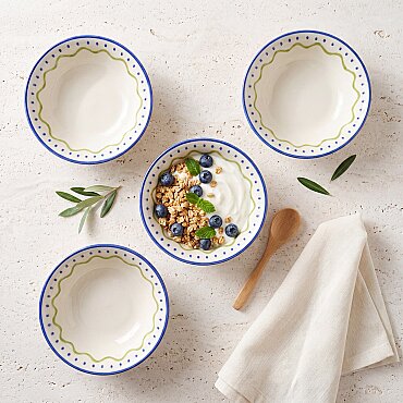 Zeytin 14 cm 4'lü Çorba ve Salata Kasesi - GÜRAL PORSELEN