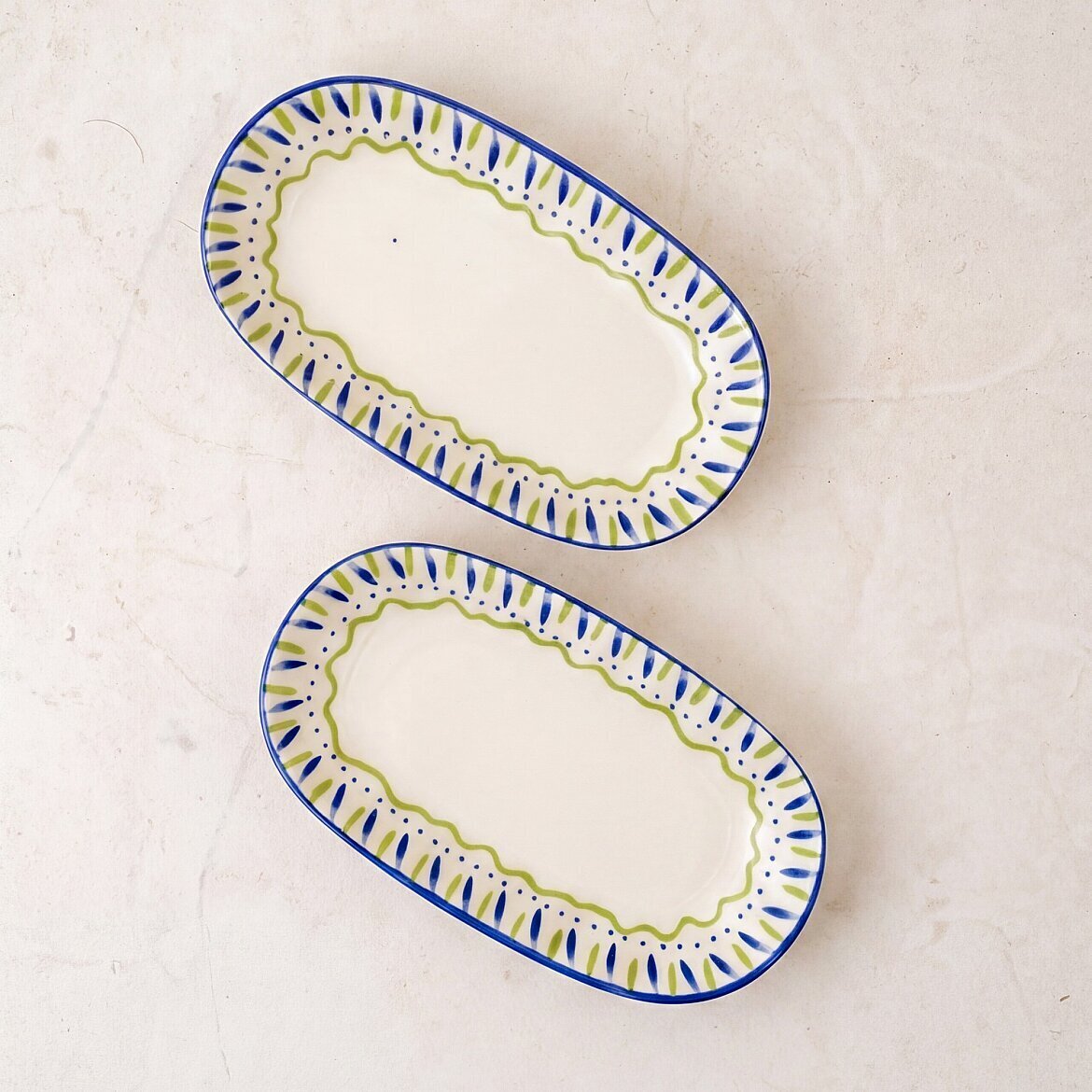 Zeytin 19 cm 2'li Porselen Kayık Tabak Seti - GÜRAL PORSELEN (1)